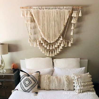 Boho Style Macrame Tapestry Wall Hanging With Tassel